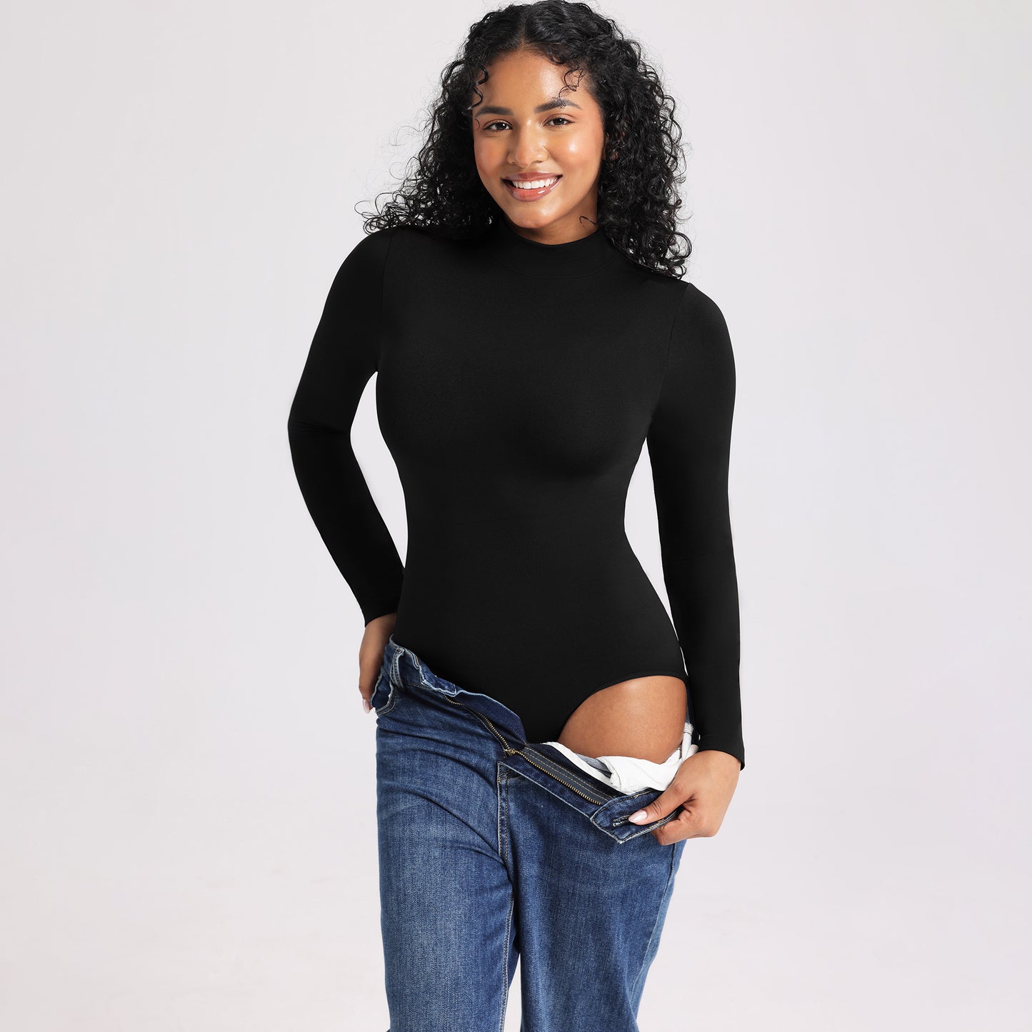 Shapewear High Neck Seamless Long Sleeve Bodysuit "LIMITED PIECES"