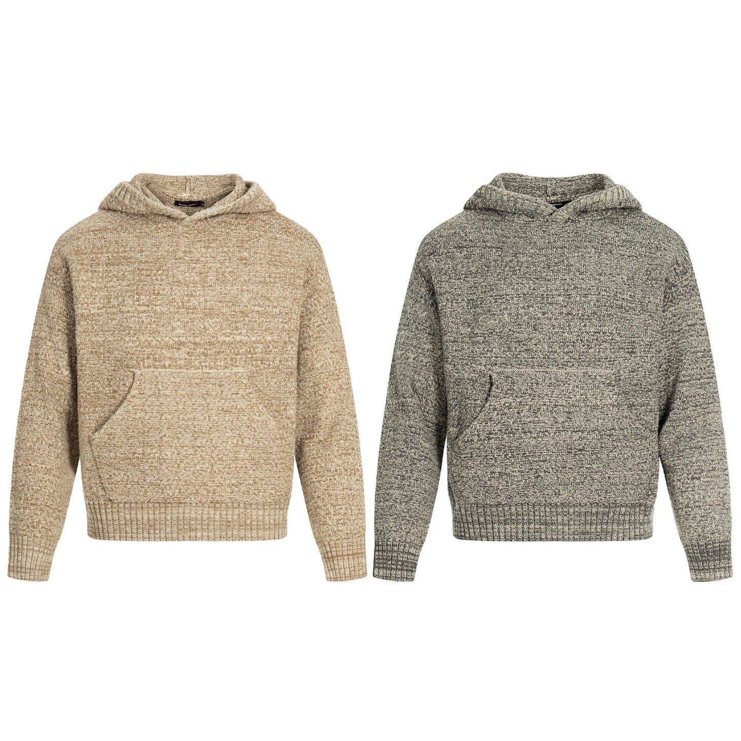 Vintage High-End Knit Hoodie for Men, Old Money Style, Trendy Short and Wide Fit Sweater