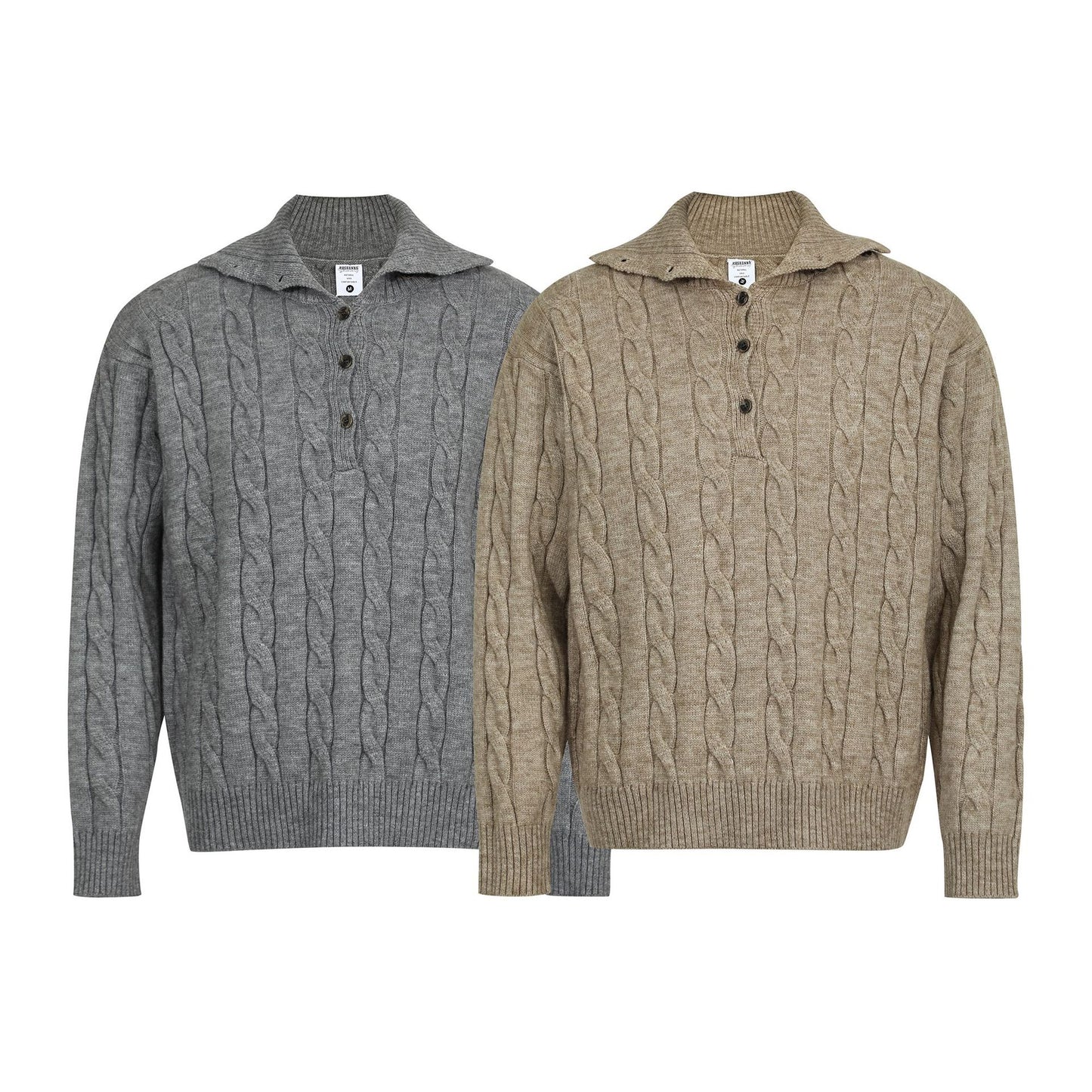 Vintage High-End Unisex Buttoned Sweater, Old Money Style Design, Trendy Men's Loose Long Sleeve Knitwear