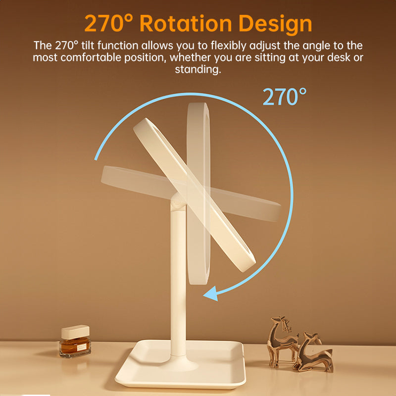 Large Square Rotating LED Makeup Mirror with Adjustable Lighting, 1~2PCS, Vanity Mirror for Girls Dormitory & Home Use