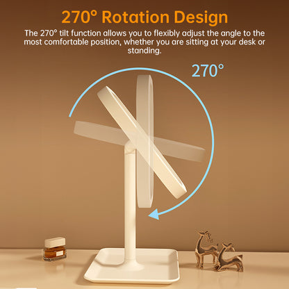 Large Square Rotating LED Makeup Mirror with Adjustable Lighting, 1~2PCS, Vanity Mirror for Girls Dormitory & Home Use