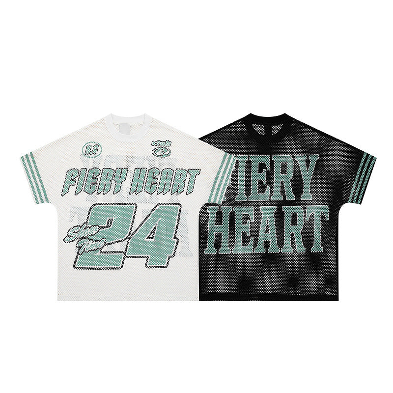 Men's Street Breathable Sports Jersey Loose Short Sleeve T-Shirt Wrinkle Ressistant