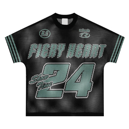 Men's Street Breathable Sports Jersey Loose Short Sleeve T-Shirt Wrinkle Ressistant