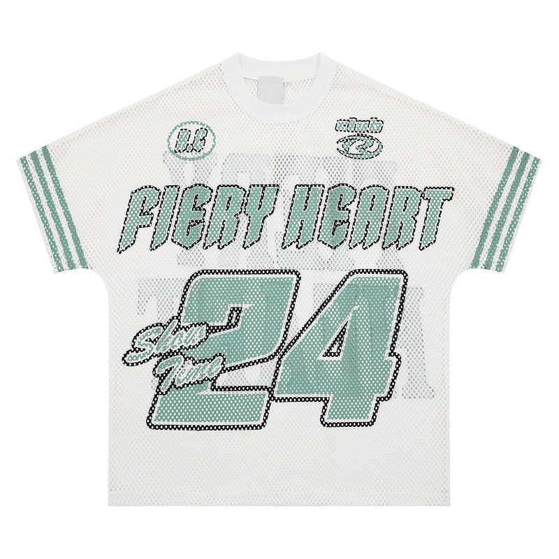 Men's Street Breathable Sports Jersey Loose Short Sleeve T-Shirt Wrinkle Ressistant