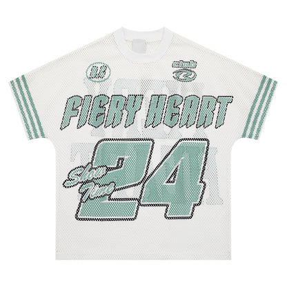 Men's Street Breathable Sports Jersey Loose Short Sleeve T-Shirt Wrinkle Ressistant