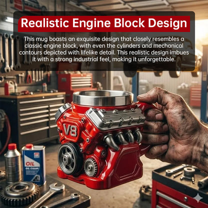 V8 Engine Mug | Stainless Steel Coffee Cup for Car Lovers "Rare Find"