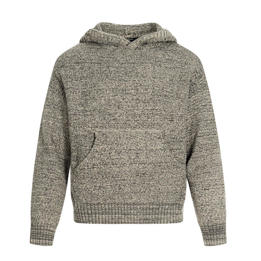 Vintage High-End Knit Hoodie for Men, Old Money Style, Trendy Short and Wide Fit Sweater