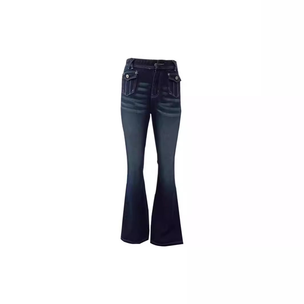 Multi pocket High Waist regular flared jeans for women "limited pieces"