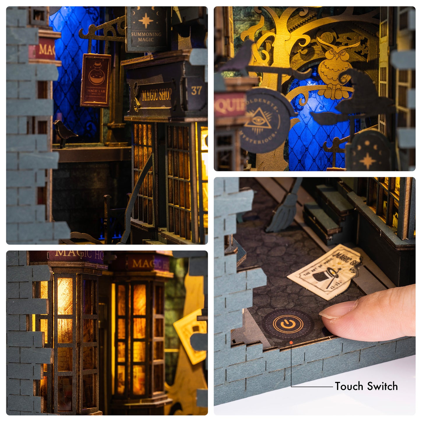 Rare Object "Bookshelf In The Alley" If The Book To Stand Handmade Diy Three-Dimensional Assembled Model Puzzle Hot Gift