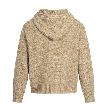 Vintage High-End Knit Hoodie for Men, Old Money Style, Trendy Short and Wide Fit Sweater