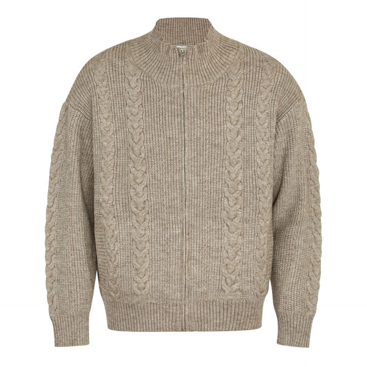 Vintage High-End Unisex Solid Color Cardigan Sweater, Old Money Style Trendy Men's Long Sleeve Knitwear