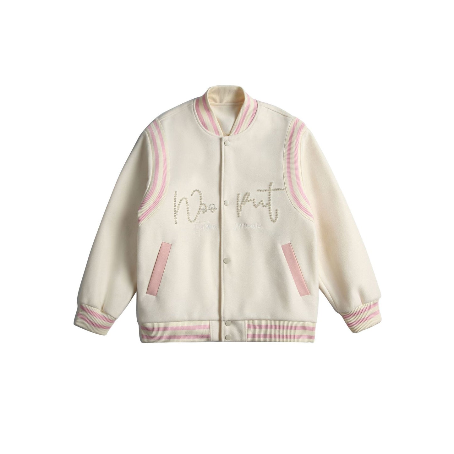 Retro studded embroidered contrasting woolen baseball jersey jacket "LIMITED EDITION"