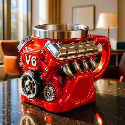 V8 Engine Mug | Stainless Steel Coffee Cup for Car Lovers "Rare Find"