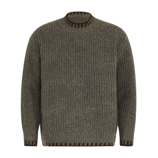 Vintage High-End Unisex Color-Blocked Sweater Old Money Style Trendy Men's Loose Long Sleeve Knitwear