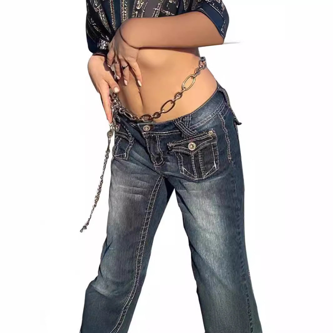 Multi pocket High Waist regular flared jeans for women "limited pieces"