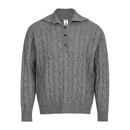 Vintage High-End Unisex Buttoned Sweater, Old Money Style Design, Trendy Men's Loose Long Sleeve Knitwear